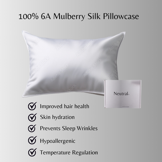 100% Mulberry Silk Pillowcase – Standard (White)